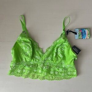 NWT Y2k Gilly Hicks lace green bralette XS